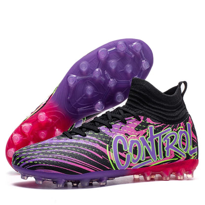 Men Women Football Boots Outdoor Soccer Cleats Non-slip Football Field Boots Ultralight Futsal Sneakers TF/FG Spiked Soccer Shoe