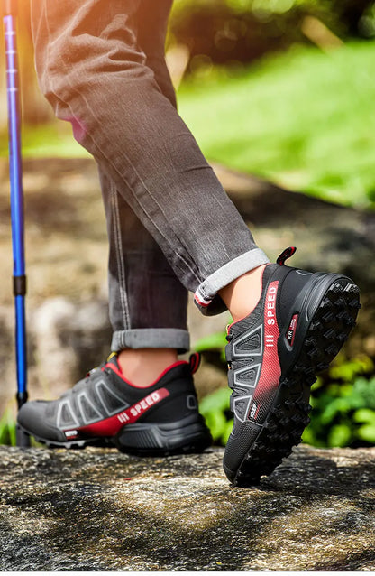 Zapatillas de senderismo impermeables para hombre, calzado deportivo outdoor con cordones, zapatillas casuales de ciclismo para mujer, calzado táctico de entrenamiento antideslizante para campo