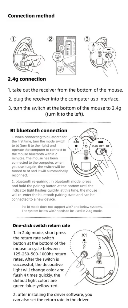 Inphic X9 PRO Vertical Wireless Mouse Type-C Fast Charging Ergonomic Silent Office Mouse For Laptop PC Computer Gaming Mouse