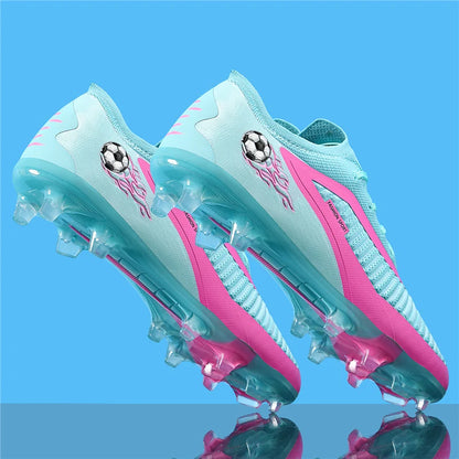 Nuevas zapatillas de fútbol para hombre, botas antideslizantes para adulto, deporte al aire libre para niño, tacos largos de entrenamiento, transpirables y cómodas para partido