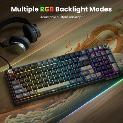 RK ROYAL KLUDGE R98Pro Gasket Wired Mechanical Keyboard 98 Keys RGB Hot-swappable Pluggable Button Gamer Keyboard PBT Keycaps