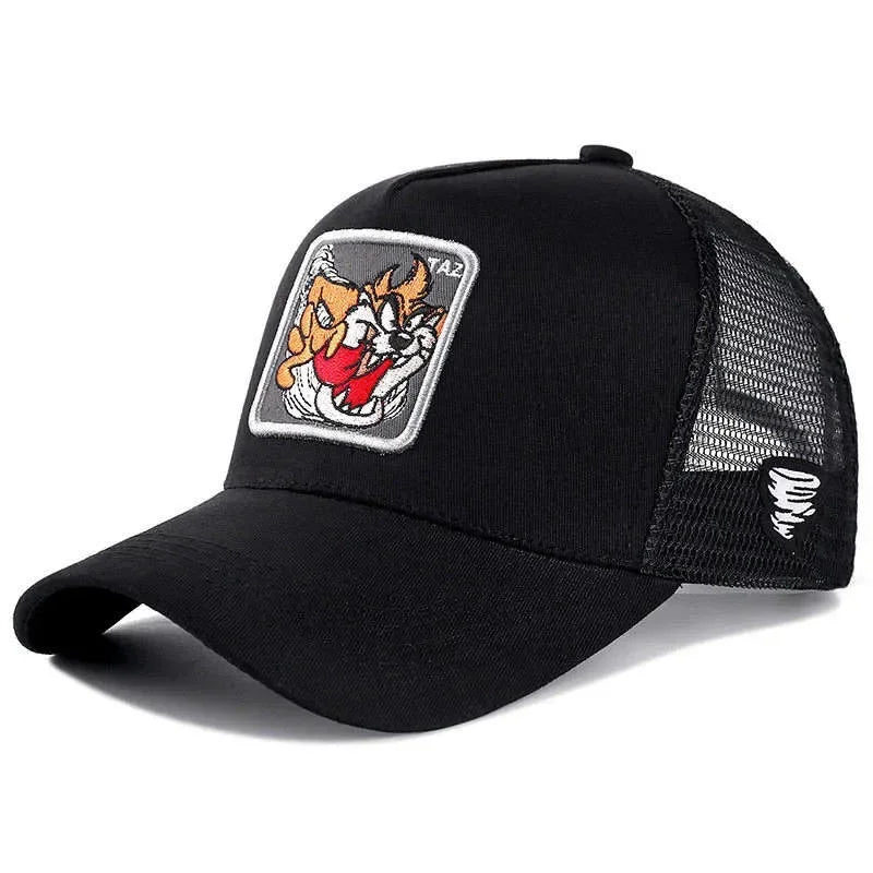Casquette unisexe anime/dessin animé avec écusson brodé, casquette de baseball, casquette de camionneur, casquettes en maille, chapeau de soleil