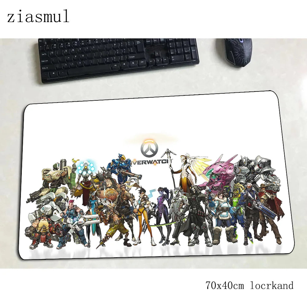 „Overwatch“ pelės kilimėlis – įspūdingas kompiuterio kilimėlis 70x40cm, didelis XL gaming pelės kilimėlis klaviatūrai, žaidimams, PC gamer stalui