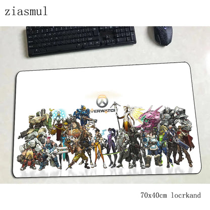 „Overwatch“ pelės kilimėlis – įspūdingas kompiuterio kilimėlis 70x40cm, didelis XL gaming pelės kilimėlis klaviatūrai, žaidimams, PC gamer stalui