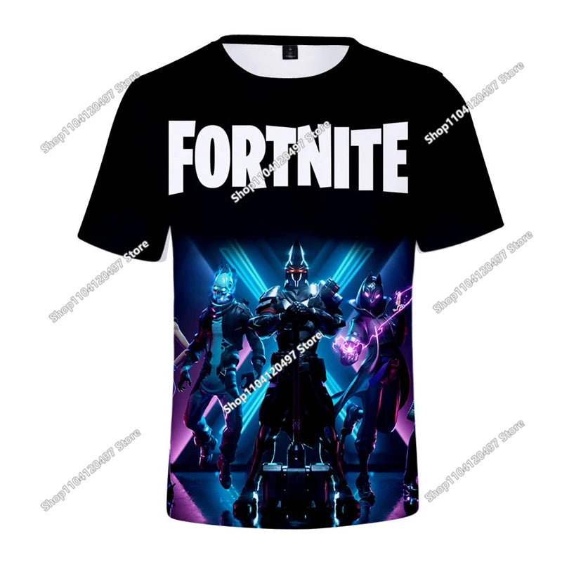 Kinder-Sommer-T-Shirt Battle Royale Fortnite Hero Victory 3D-T-Shirt – Shirts für Jungen, Mädchen und Babys