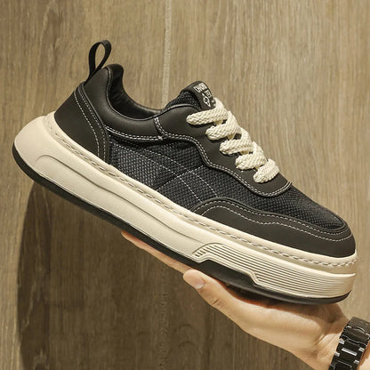 Men's Ultralight Breathable Mesh Sneakers 2025 Fashion Thick Sole Casual Shoes Comfortable Lace-up Trainers for Daily Walking