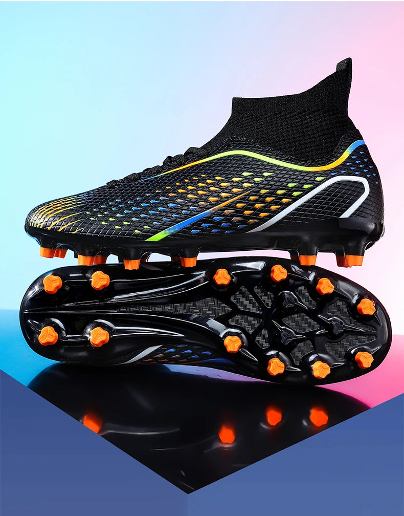 Zapatillas de fútbol para hombre, botas de fútbol profesionales para césped y futsal, unisex, para partidos en césped y entrenamiento al aire libre, tacos antideslizantes y transpirables