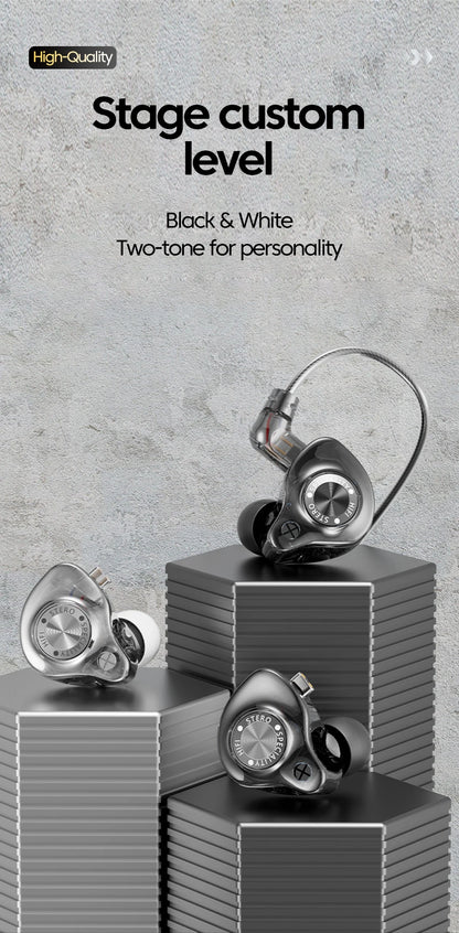 Original 15D Super Bass In Ear Headphone With Mic 3.5mm AUX/Type-C Digital Chip Headset For iPhone 17 Huawei Xiaomi Android
