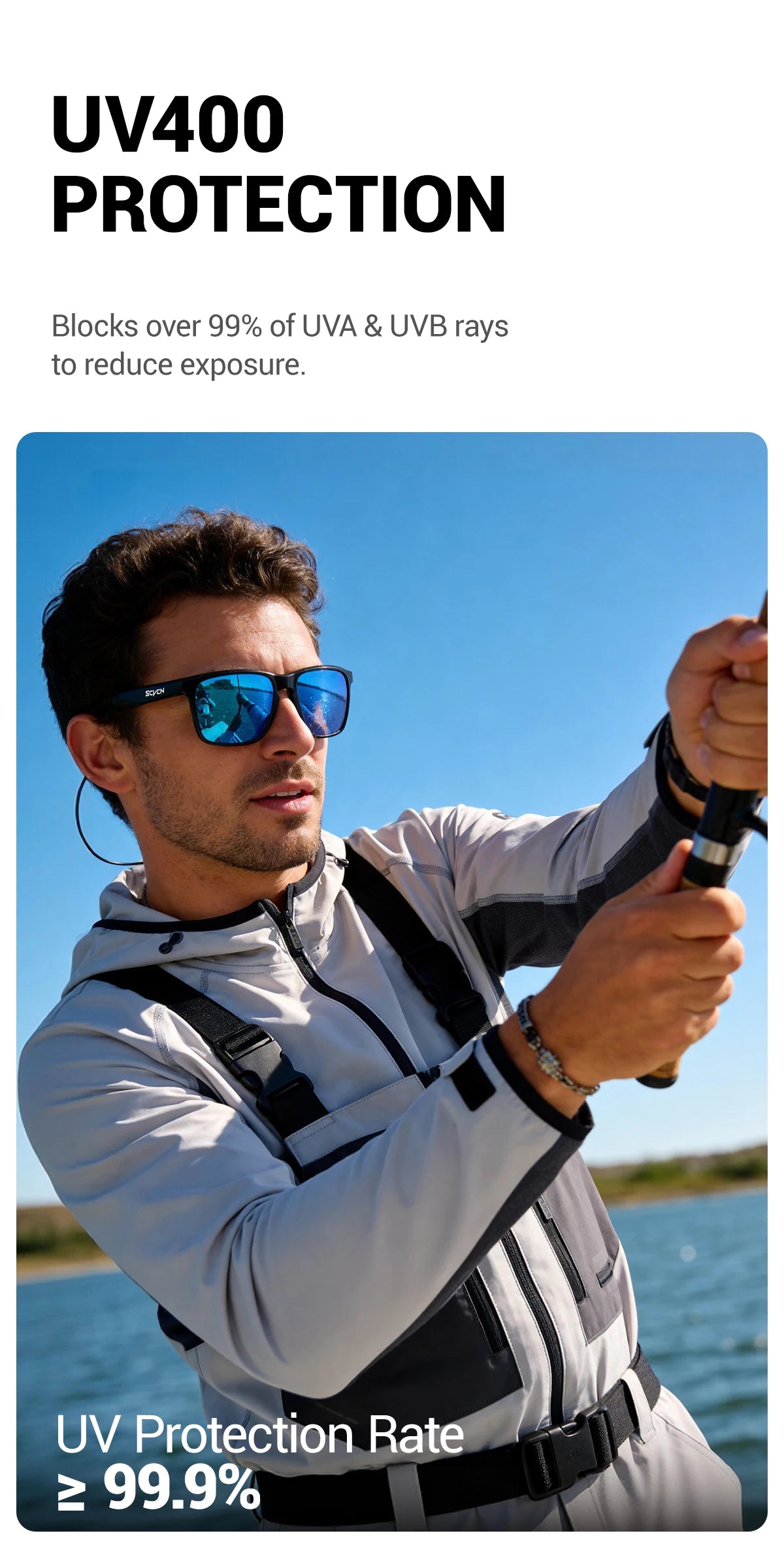 SCVCN Utomhus Polariserade Vattensport Strand Hav Plattform Fiske Cykling MTB Solglasögon Cykelsport Vandring Glasögon UV400