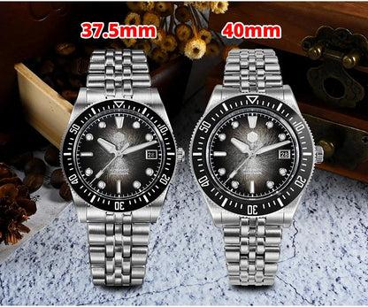 San Martin 37,5 mm 40 mm emajlirana ura z vzorcem spirale in vrtinca za moške, luksuzna potapljaška ura, Miyota 9015, avtomatski mehanski mehanizem, vodoodporna do 200 m, SN0148