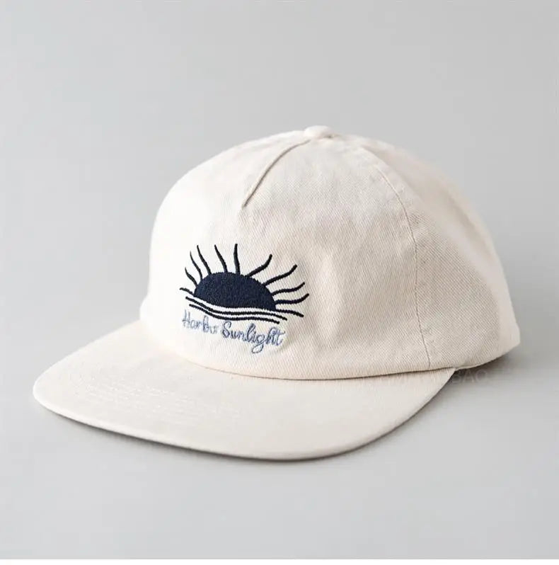 Cappellino da baseball con visiera piatta, carino, per donne, uomini e adolescenti, con ricamo "Sunrise", cappellini estivi e cappelli da sole