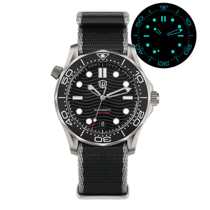 Watchdives WD007 V2 39mm Titanium Dive Watch PT5000 Automatic Movement Luminous 200m Waterproof Domed Bubble Sapphire Watches