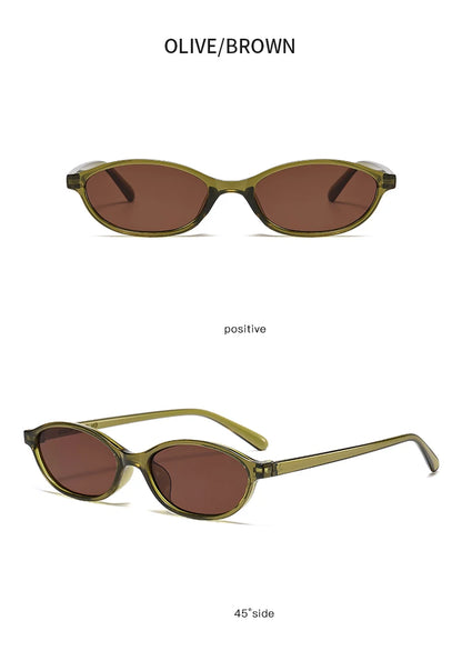 1/4pcs New Casual Elliptical Sunglasses Female Multi Color Frame Glasses Fashion Small Frame Design UV400 Sun Glasses Unisex