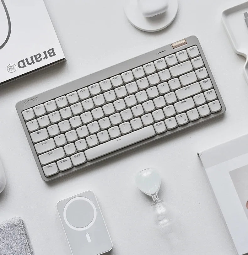 Lofree Flow Lite Wireless Mechanical Keyboard&PU Bag Lighter&Silenter POM Switch 2.4G Bluetooth&Wired Office Typing Gasket 84key