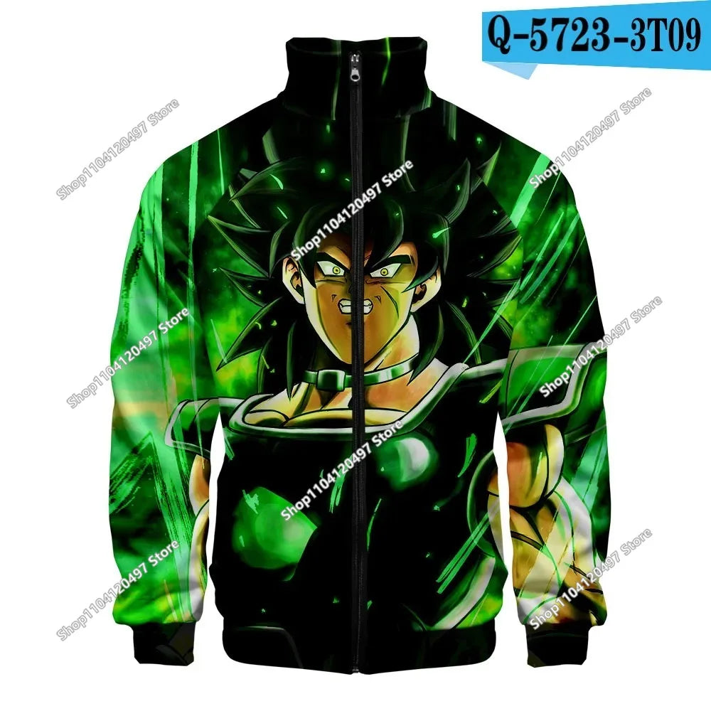 Anime Goku Dragon Ball Jacket Men Women Harajuku Hip Hop Japanese Zip Up Hoodies Goku Clothes Stand Collar Sweatshirt