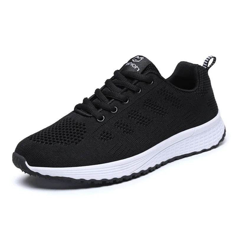 Fashion Women's Lightweight Sneakers Running Outdoor Sports Breathable Mesh Comfortable Air Cushion Lace-Up Shoes