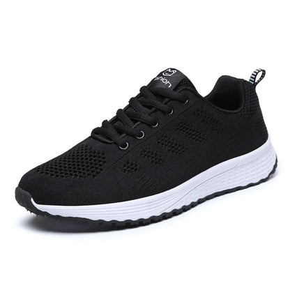 Fashion Women's Lightweight Sneakers Running Outdoor Sports Breathable Mesh Comfortable Air Cushion Lace-Up Shoes