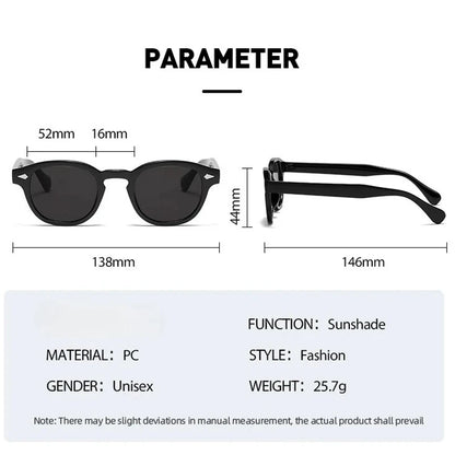 JNPCXI Vintage Round Sunglasses Women Men Retro Rivet Blue Gradient Female Sun Glasses UV400