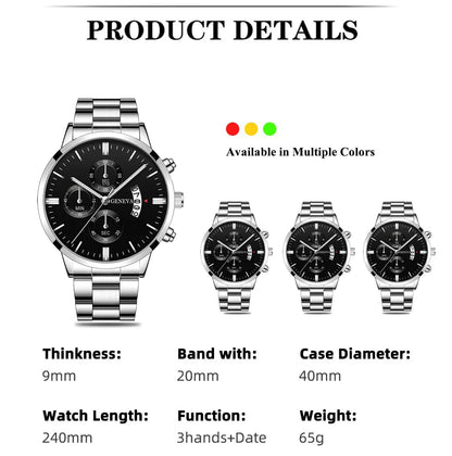 Montre homme tendance, montre-bracelet à quartz de luxe avec calendrier, montres d'affaires, montre pour homme, bracelet pour homme