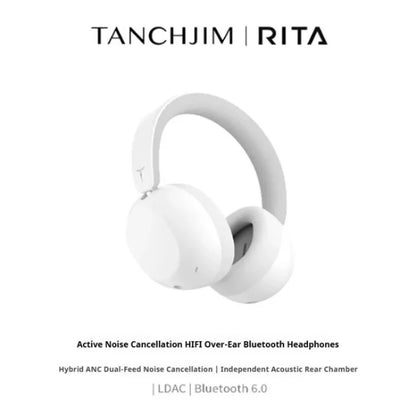 TANCHJIM RITA HiFi Bluetooth Headset Wireless/Wired LDAC ANC・ENC 40mm DMT5 Dynamic Driver Bluetooth 6.0 + 3.5mm Gaming Over-Ear