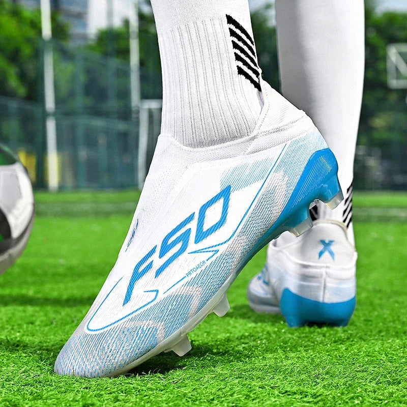 Chaussures de football respirantes AG pour hommes et femmes, chaussures de football professionnelles antidérapantes, chaussures de sport d'extérieur, crampons d'entraînement