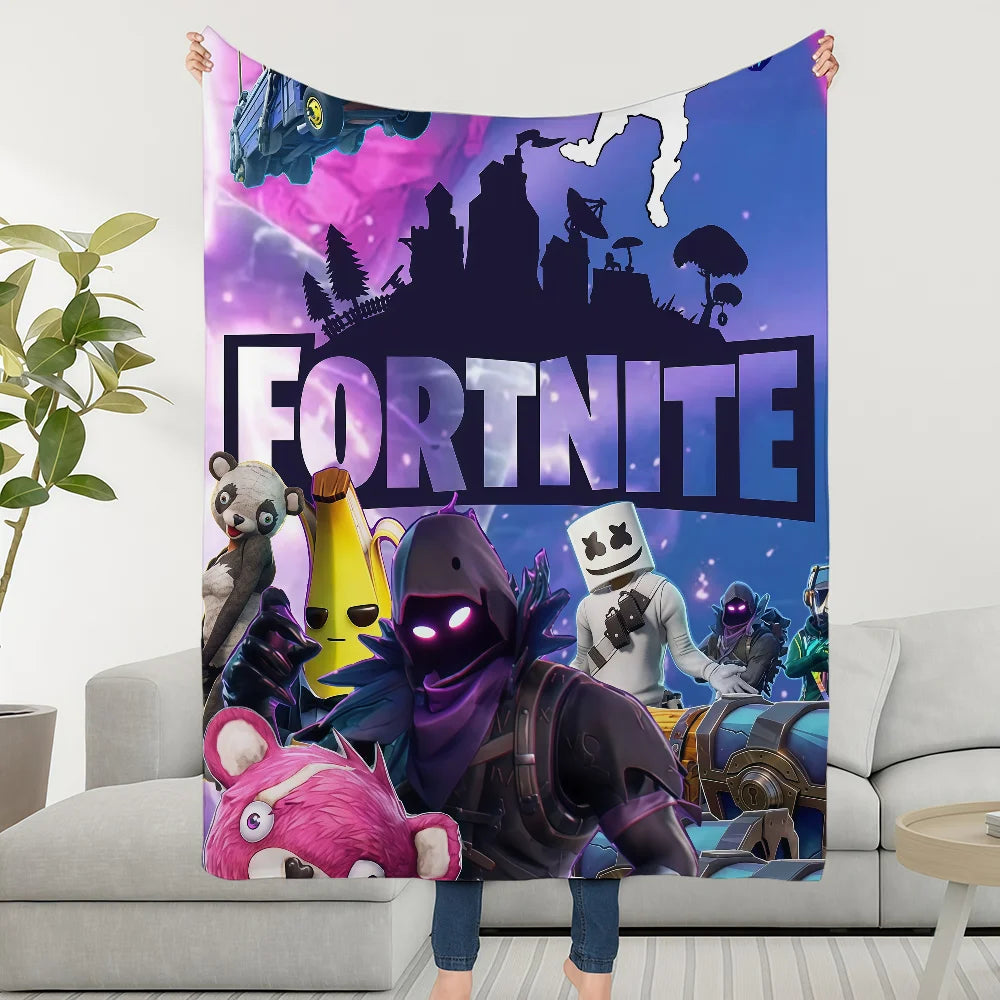Superkuschelige Plüsch-Kuscheldecke fürs Wohnzimmer F-FORTNITES-ES, Spielzimmer, Sofa, Couch, Kindergeburtstagsgeschenke