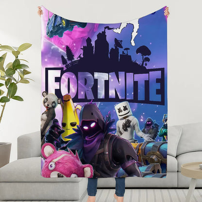 Superkuschelige Plüsch-Kuscheldecke fürs Wohnzimmer F-FORTNITES-ES, Spielzimmer, Sofa, Couch, Kindergeburtstagsgeschenke