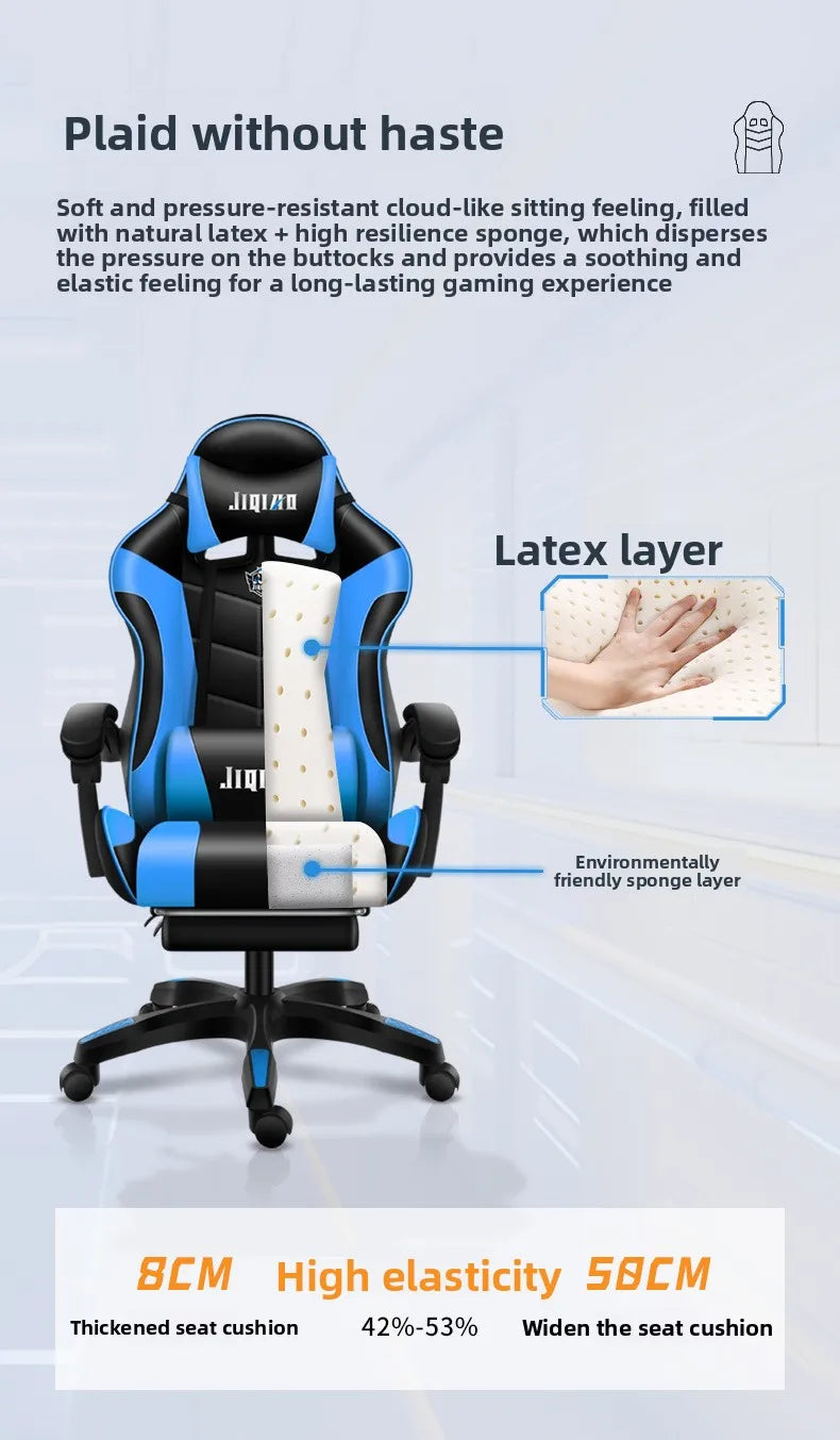 Gaming Chair Comfortable Sedentary Ergonomic Game Chair Reclining Massage Rotating Chair