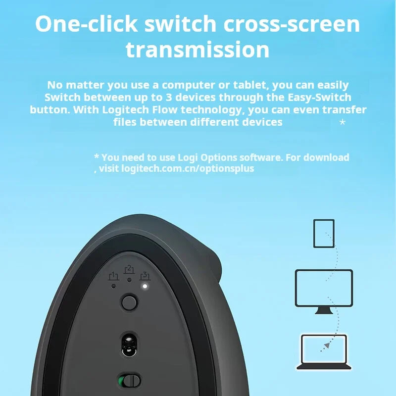 Logitech Lift Ergonomic Bluetooth Wireless Mouse Vertical Mouse Small Mouse Business Office 3 Devices Switch In Seconds