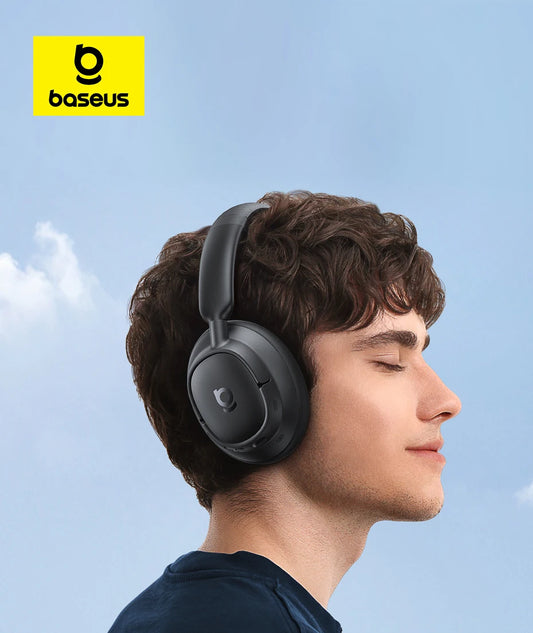 Bezprzewodowe słuchawki nauszne Baseus Bass EH10 NC z redukcją szumów, Bluetooth 6.0, ANC 45 dB, baterią o żywotności 80 godzin, dźwiękiem Hi-Res i funkcją AI podczas rozmów