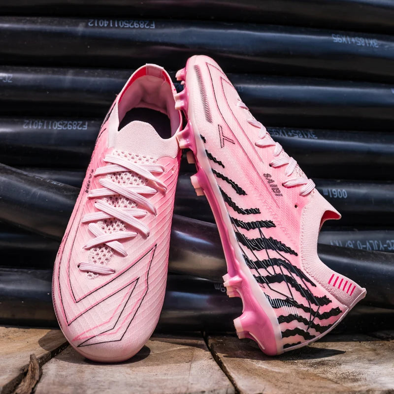 Nouvelles chaussures de football AG FG pour hommes, tige en PU flexible, crampons en caoutchouc résistant, pour adultes, pour les compétitions de football en extérieur.