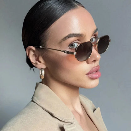 1/3pcs Fashion Rectangle Sunglasses Women UV400 Thread Design Metal Frame Sun Glasses Trendy Punk Style Black Gold Shade Unisex