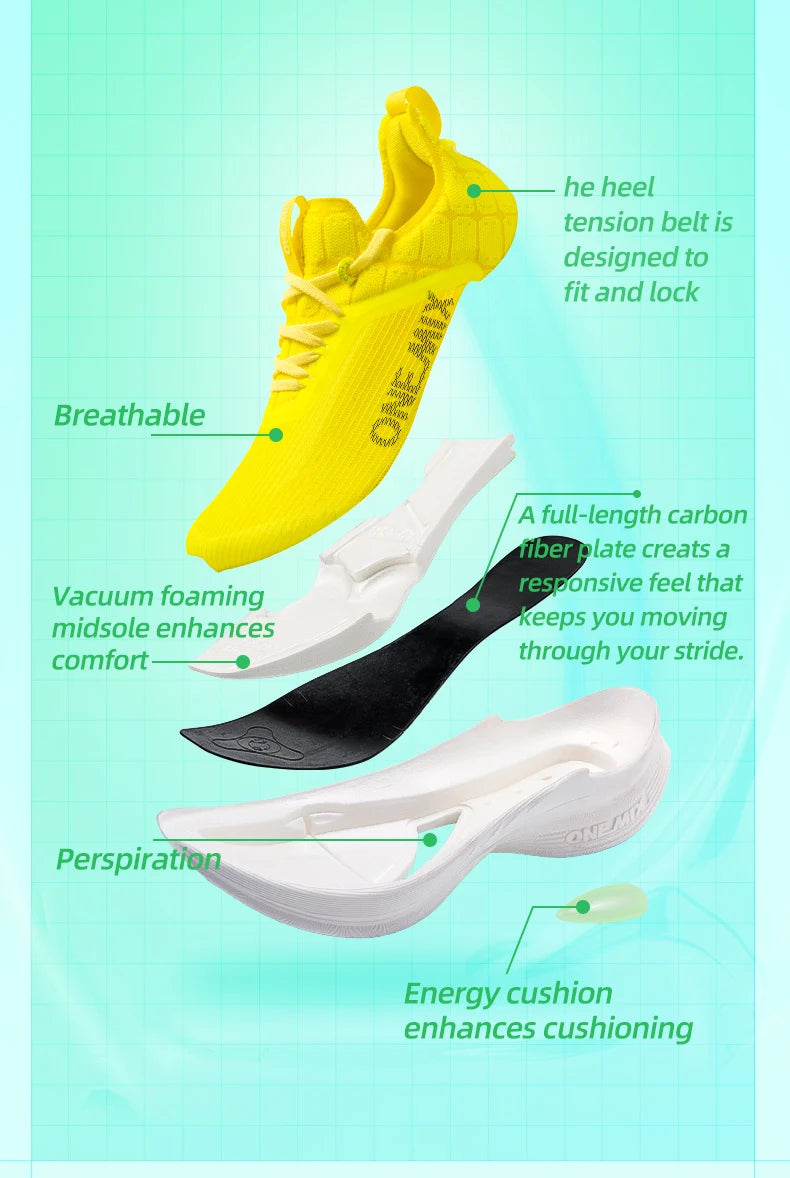 ONEMIX Carbon Plate Marathon Running Racing Shoes Professional Stable Support Shock-relief Ultra-light Rebound Sport Sneakers
