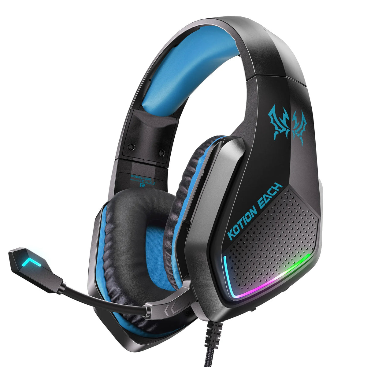Casque de jeu filaire circum-auriculaire pour l'e-sport avec microphone, design léger pour un port confortable, équipé d'un haut-parleur puissant