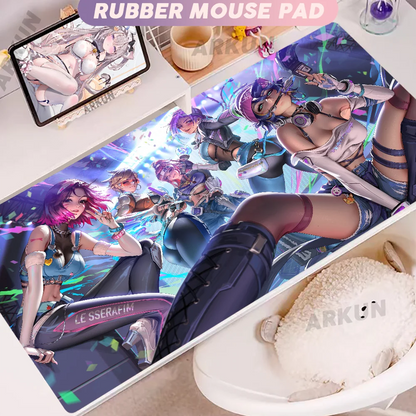 Módní velká FPS 900x400 anime herní podložka s dívkou ve stylu Overwatch pro notebook a kancelář, měkká gumová podložka na stůl, herní podložka pod myš XXL