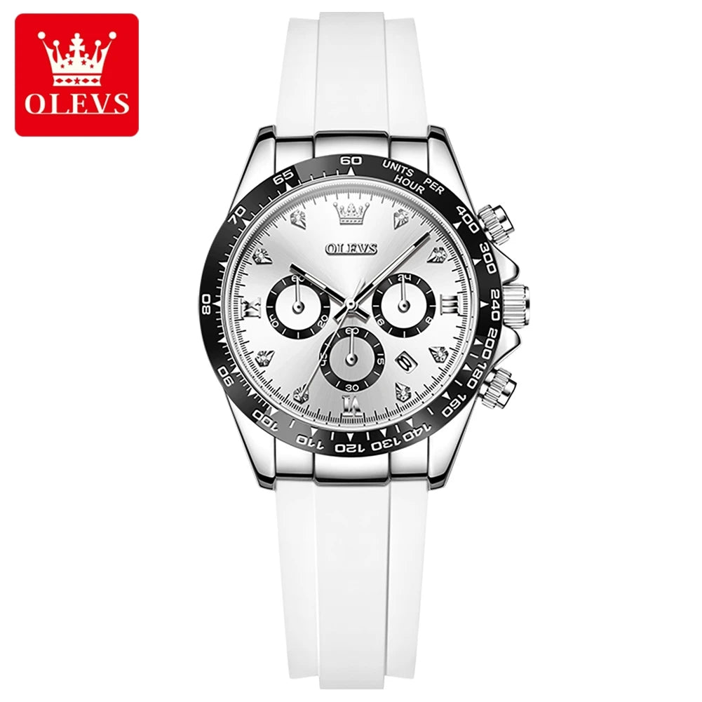 OLEVS 5618 Woman Watch Silicone Strap Luxury Brand Original Quartz Watch for Women Auto Date Waterproof Chronograph Ladies Clock