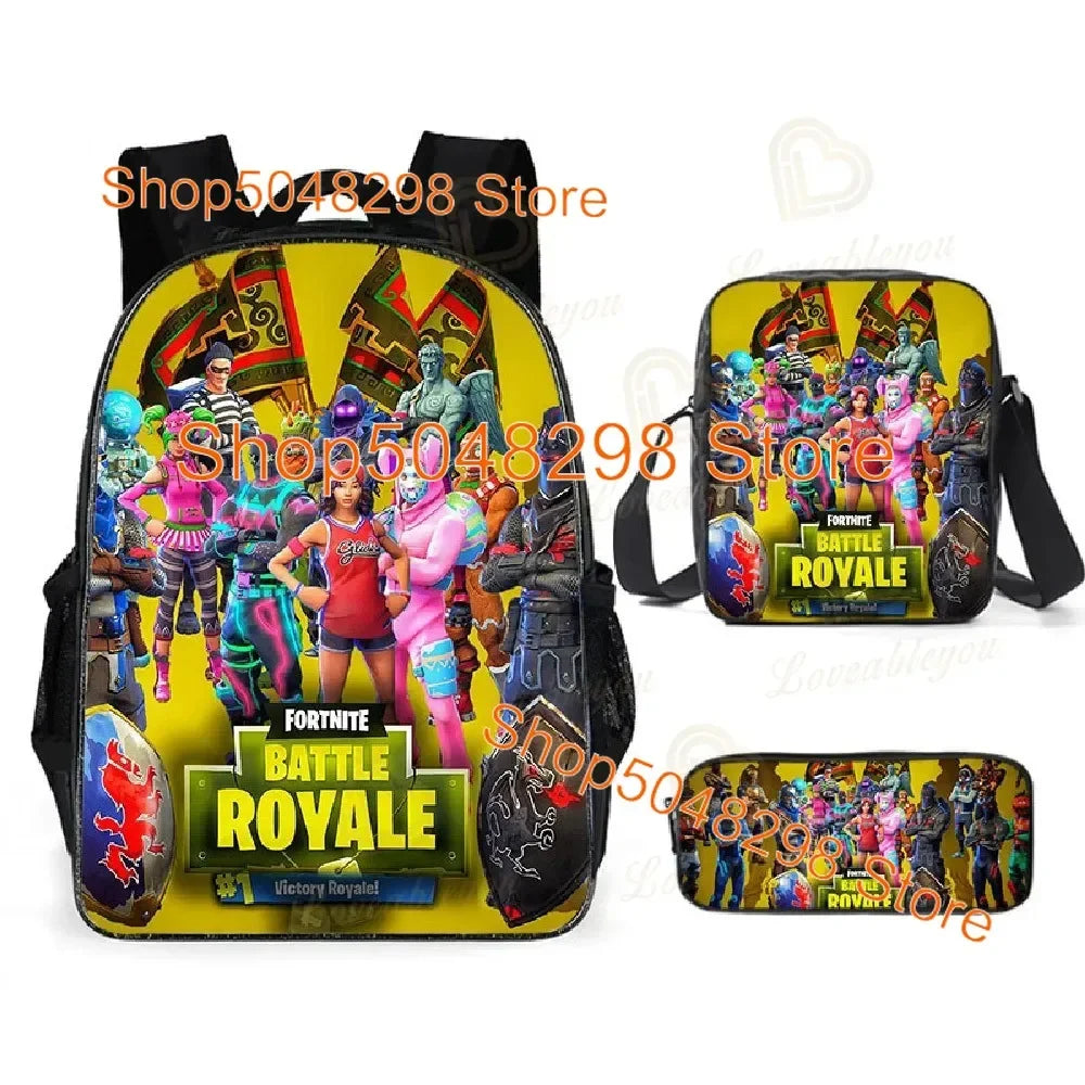 Astuccio grande in canvas kawaii per penne e matite, per ragazzi e ragazze, stampa Fortnite, articoli scolastici, cancelleria, regalo di compleanno per adolescenti