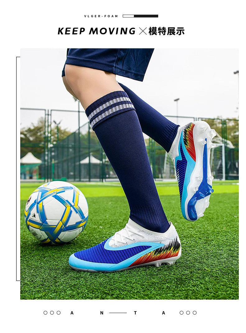 Nuove scarpe da calcio da uomo per partita e allenamento, tacchetti antiscivolo con tacchetti lunghi FG, ultraleggere da outdoor, sneaker, dropshipping