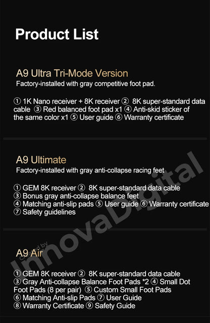 ATK Dragonfly A9 Ultimate bezdrátová herní myš A9 Air PAW3950 ultralehká ergonomická e-sportovní myš pro hráče FPS CSGO A9 Ultra