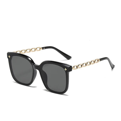 Lunettes de soleil carrées pour femme, style vintage, monture large, verres miroirs noirs, polarisées, lunettes de soleil sexy pour femme, idéales pour le voyage, protection UV400