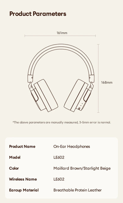 Lenovo LE602 Bluetooth 6.0 Over-Ear Headsets HiFi Stereo Sound Fashionable Music Earphones ENC HD Call Wireless Wired Headphones