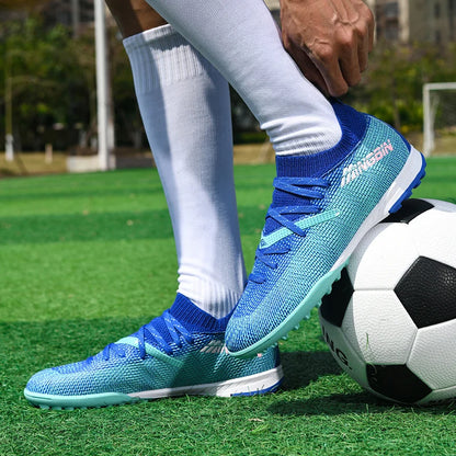 Tacchetti da calcio turf professionali da uomo, scarpe da calcio con mesh traspirante per ragazzi, sneakers antiscivolo da uomo Society Chuteira