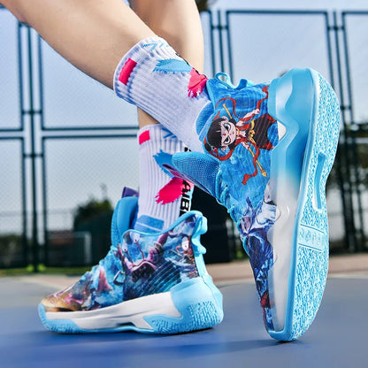 Chaussures de sport unisexes, chaussures d'entraînement de basket-ball respirantes en maille tendance, bottes de compétition légères à rebond pour hommes
