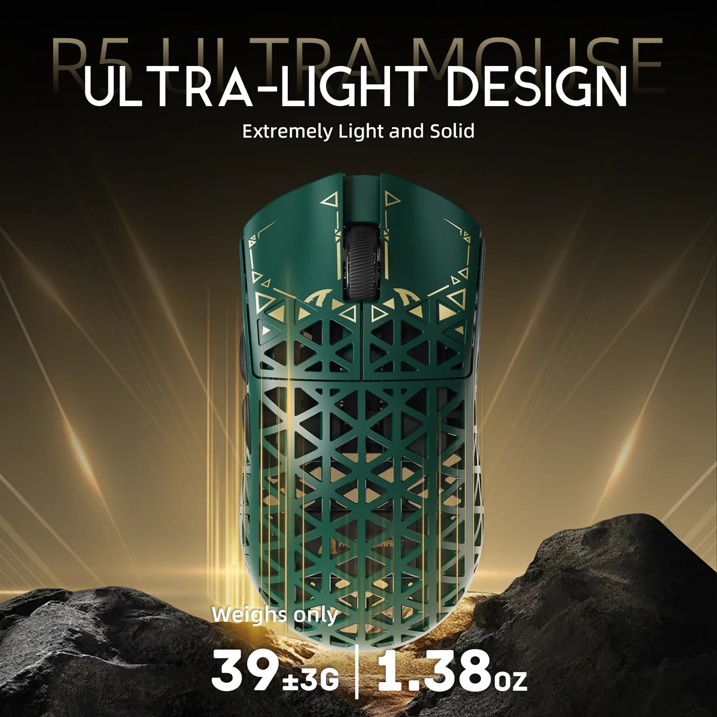 ATTACK SHARK R5 Ultra Carbon Fiber bezdrátová herní myš, herní snímač PixArt PAW3950MAX, 42000DPI, 8000Hz, MCU Nordic 52840