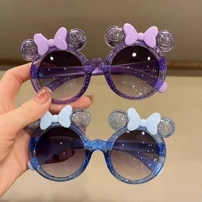 New Cute Crystal Bow Girls Children Sunglasses Fashion Trend Personalized Cartoon Sun Glasses Kids Shiny Eyewear