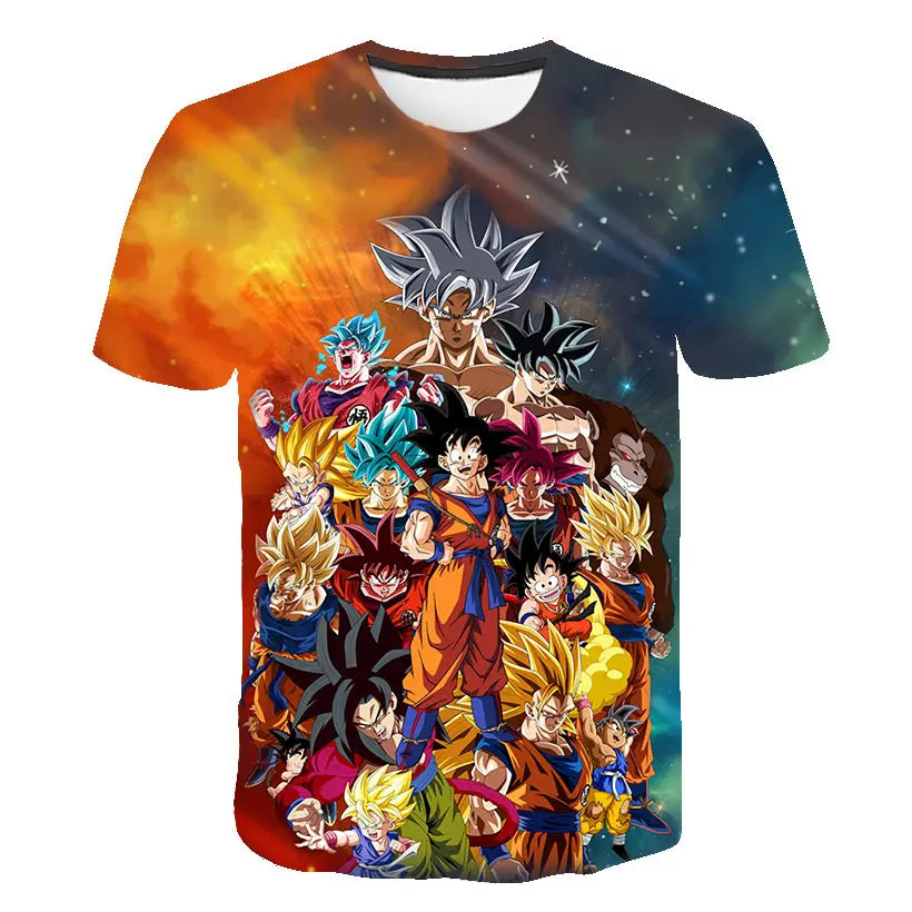 Vyriški marškinėliai Dragon Ball Z, marškinėliai berniukams, vaikiški drabužiai, vasariniai trumpomis rankovėmis, vaikiški animacinių filmų marškinėliai, viršutiniai drabužiai, marškinėliai berniukams