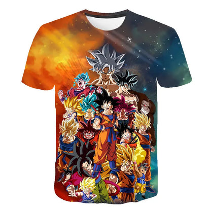 Vyriški marškinėliai Dragon Ball Z, marškinėliai berniukams, vaikiški drabužiai, vasariniai trumpomis rankovėmis, vaikiški animacinių filmų marškinėliai, viršutiniai drabužiai, marškinėliai berniukams