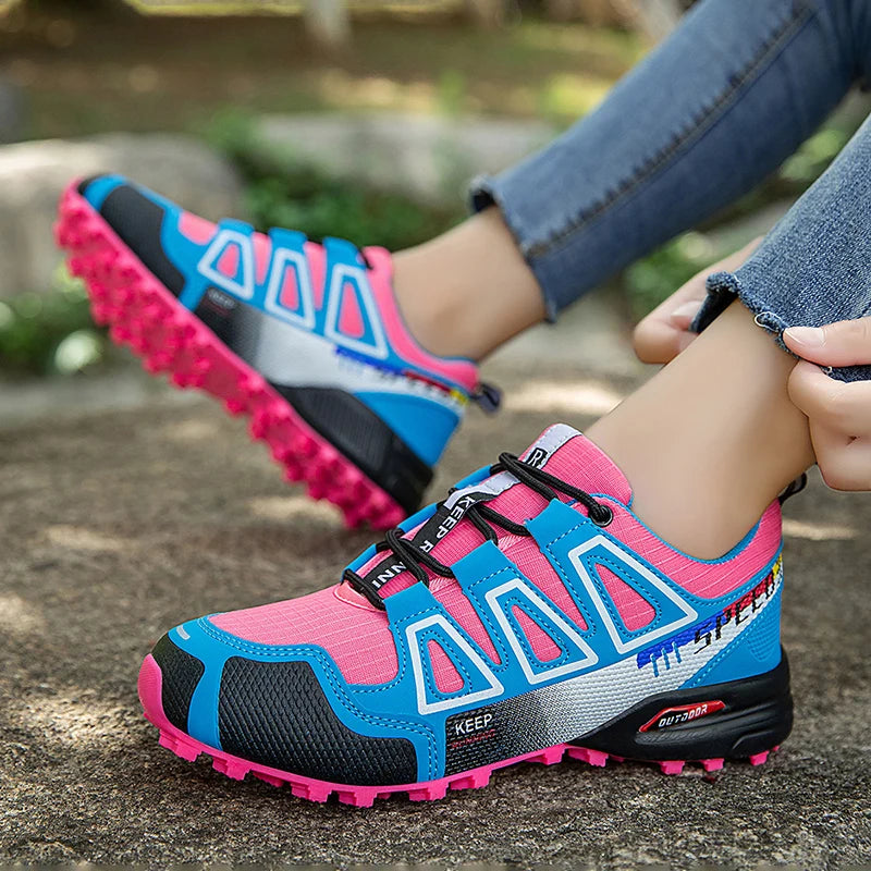 Scarpe da trekking da donna per attività outdoor, scarpe sportive da escursionismo, scarpe tattiche da caccia antiscivolo, scarpe da arrampicata traspiranti con lacci, ciclismo