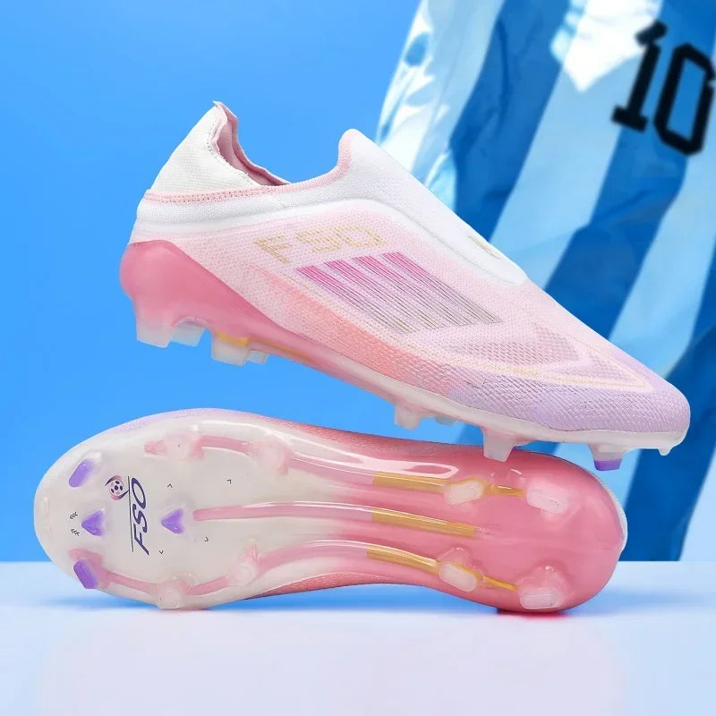 Nouvelles chaussures de football pour hommes, bottes de football confortables pour l'entraînement et les matchs en extérieur, crampons antidérapants et respirants, pour garçons et adultes, à longues pointes.