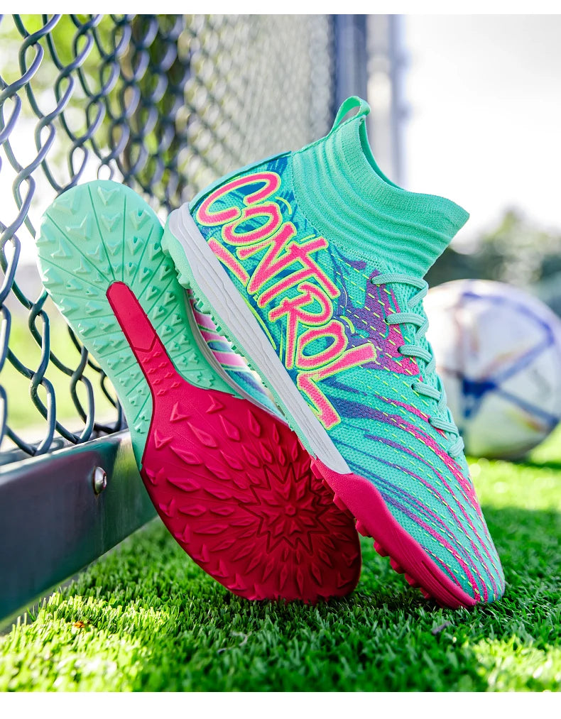 Men Women Football Boots Outdoor Soccer Cleats Non-slip Football Field Boots Ultralight Futsal Sneakers TF/FG Spiked Soccer Shoe